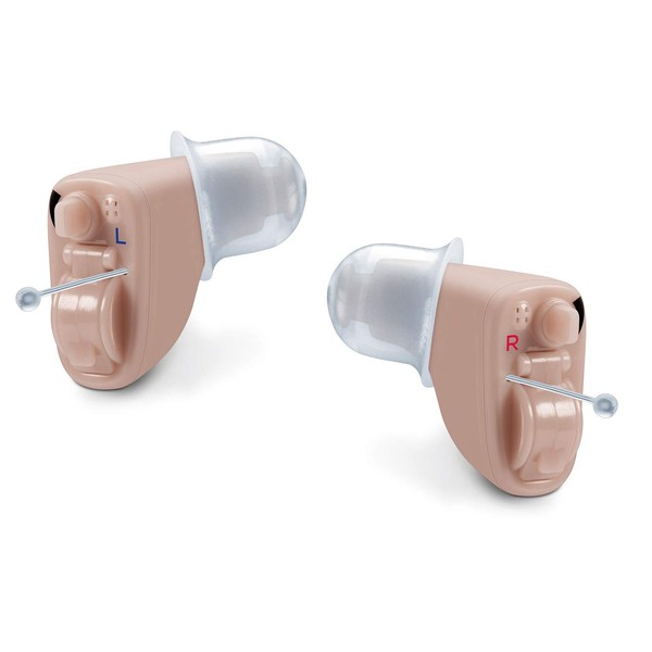 Beurer HA 60 pairs of digital hearing aids, barely visible in-ear design, can be used in the room and outdoors, 3 attachments each, ergonomic fit, storage box, drying capsules