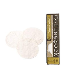 CoffeeSock ’The Original’ Reusable 100% Organic Cotton Coffee Filters - 3 pack Aeropress® Filters Disc fit | Coffee Sock Cloth Coffee Filter | Organic Cotton Alternative - Zero-Waste & Eco-Friendly