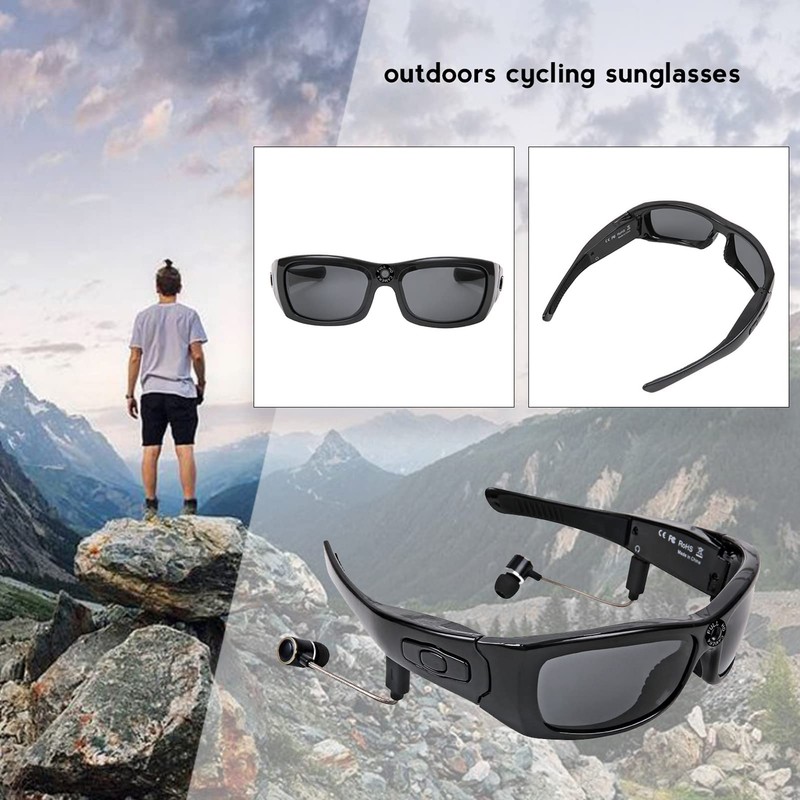 Bluetooth Camera Glasses, Portable HD 1080P Glasses Camera with Headset,