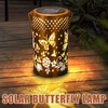 Solar Lanterns Outdoor Hanging Lanterns, Car On/Off Butterfly Hollowed Metal