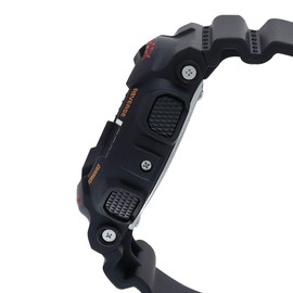 CASIO Men's G-Shock Duo Analog-Digital Watch, Red Lettering Bezel Black Face, Black Band