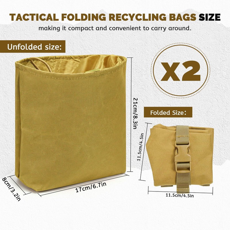 Realand 2 Pack Dump Pouch Roll Up Drawstring Magazine Pouch