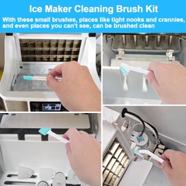 XANGNIER Ice Machine Cleaning Brush Kit,Ice Maker Cleaner Tools Set-2 Pcs Extra Long Pipe Drain Cleaners Brush and 8 Pcs Small Crevice Cleaning Brush for Tight Spaces
