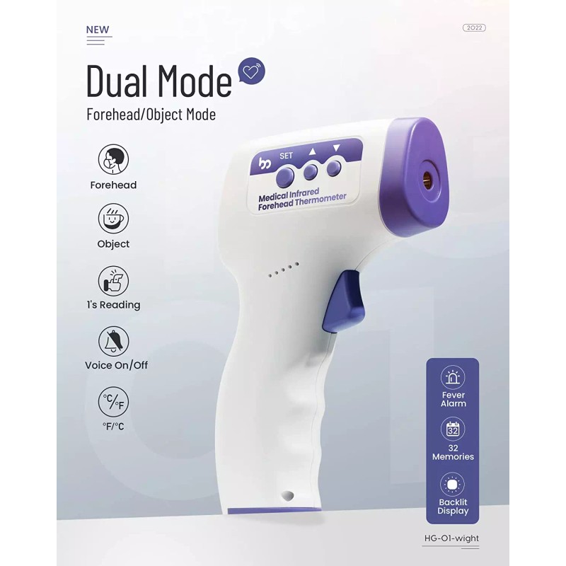 Femometer Large LCD Digital Infrared Thermometer No-contact Forehead Baby Temperature