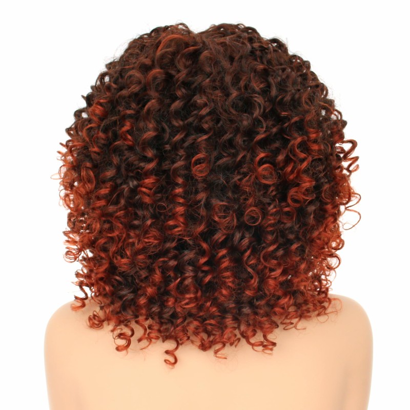 PORSMEER Pelucas Afro Rizadas De 35 Cm Para Mujer, Cortas,