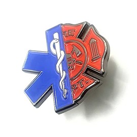 Fire Department Emergency Services Medical Nursing Hospital Care Doctor Star Of Life Rod of Asclepius Blue Life Metal Enamel Pin Badge