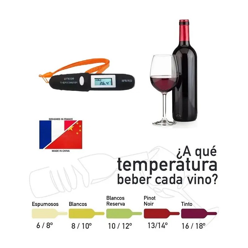 Termómetro Digital Infrarrojo Portátil Para Vino Y Cocina