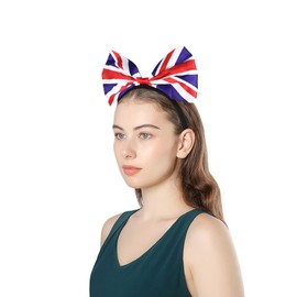 3Pack Union Jack Headband Hairband British Flag Headband Union Jack Bow Headband Hair Hoop Union Flag Head Band Britain Flag Headband Bow Headdress for British Events Party