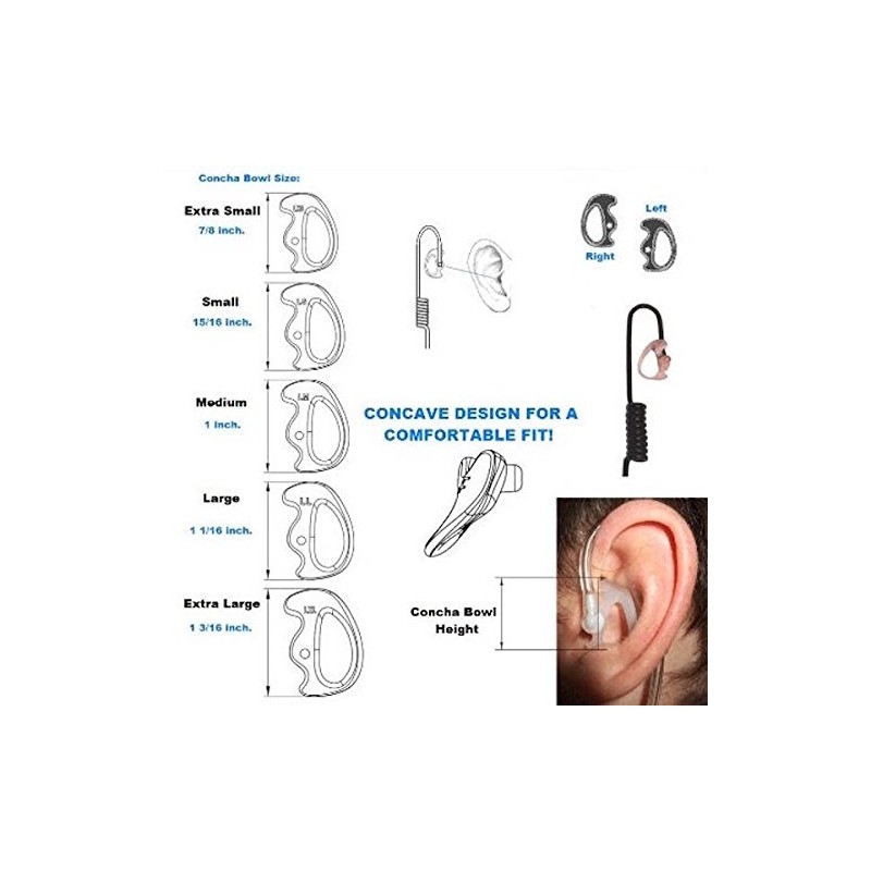 2 Left Medium Clear Flexible SEMI Custom Ear Mold Insert