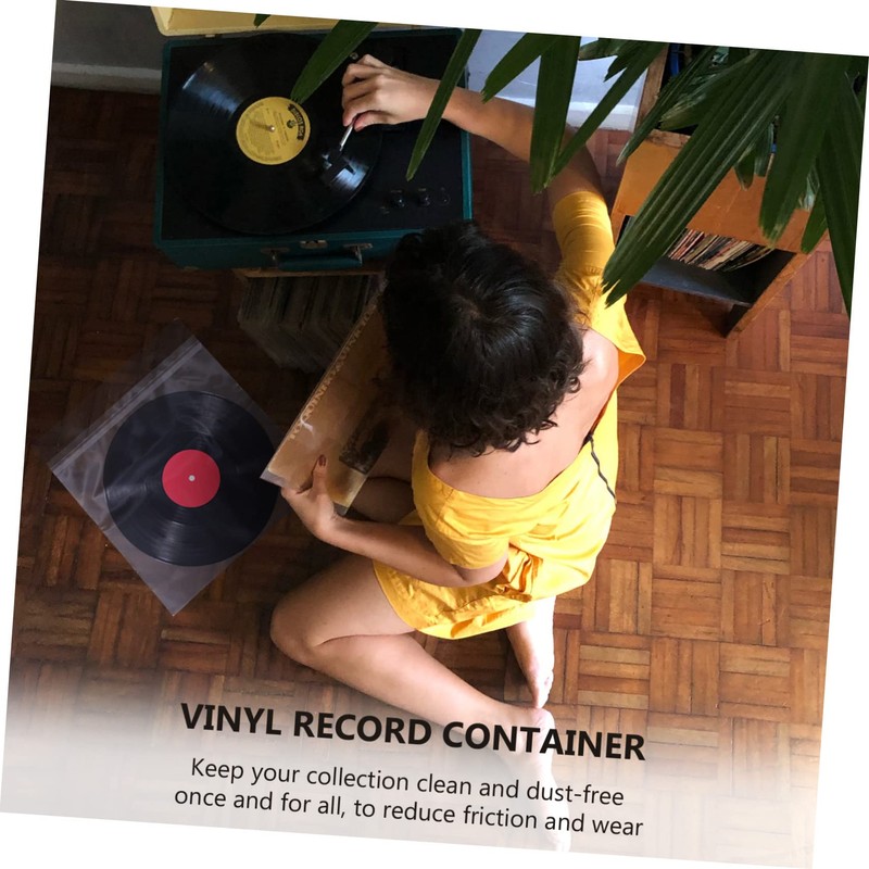 KICHOUSE 12-inch Record Sleeves Outer 50pcs Vinyl Record Covers Cd