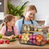 Extra Large Fruit Basket for Kitchen with Wood Lid Nameplate