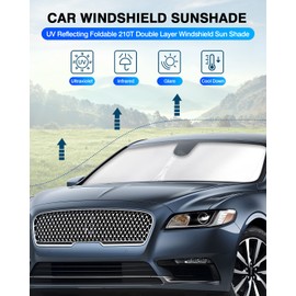 KUST Windshield Sun Shade for Lincoln Continental 2017-2020 Window Shade Sun Visor Cover Foldable Blocks UV Rays Keep Your Car Cooler