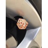 Unbranded 2X Clear Dice Orange Dots Valve Stem Cover Caps