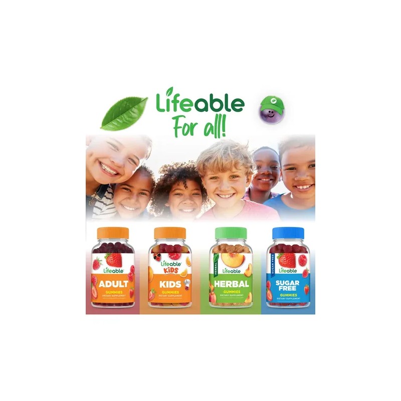 Lifeable Gomitas Vitamina D3 Niños 1000 Ui Sabor Fresa 90