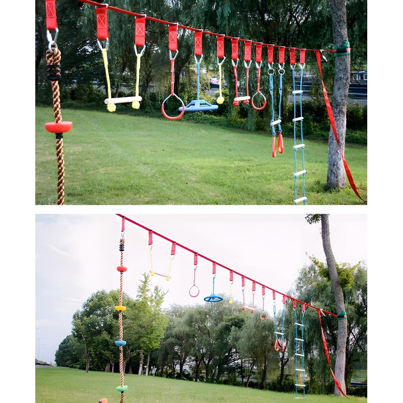 Ymeibe Ninja Rings Monkey Bars for Backyard Playground Swingset Rings