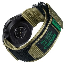 HEMSUT Wide Nylon Hook & Loop Watch Band with Metal Buckle, Quick Release 20mm/22mm for Outdoor Sports Smartwatches