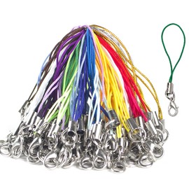 Strap with Lobster Clasp Hook, Set of 100, Accessory Parts for Handmade DIY Metal Fittings for Use with USB Memory (Colorful)