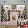 CYLYH 7X5FT Christmas Fireplace Backdrop Christmas Backdrop Xmas Tree Gift Christmas Family Kids Holiday Party Background New Year Party Backdrop