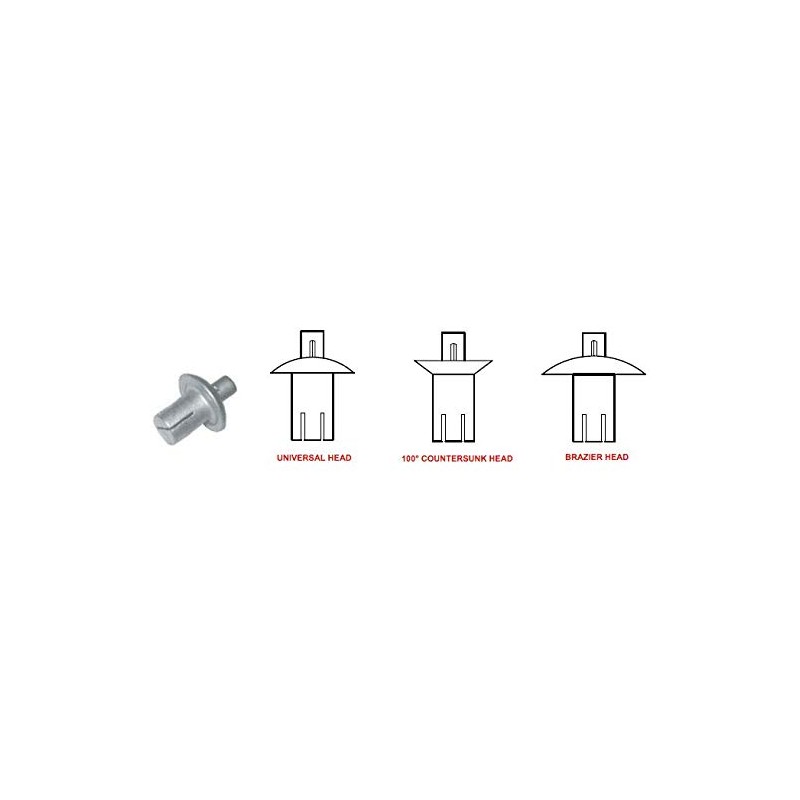 38-208-04-16-VL ALUMINUM DRIVE RIVET - 1/4" DIAMETER X .078-.171 GRIP