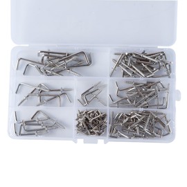 Hoite 120 Stück Schraubhaken, 6 Größen L, Rechtwinklig Geformte Haken Mit Schulter, Für Kommoden Zum Aufhängen Im Innen- Und Außenbereich