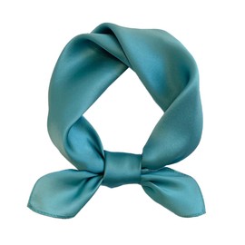 MEISEE Solid Color Mulberry Silk Scarf 21" Square Scarf Neck Scarf Hair Head Breathable Lightweight for Women Gift Packed (lake blue)
