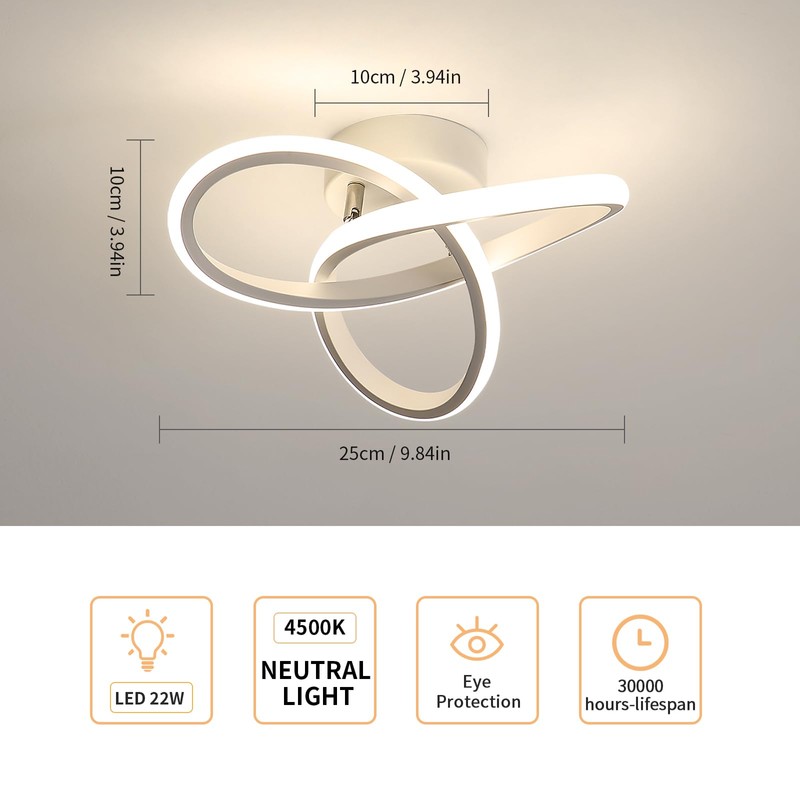 Toolight LED Ceiling Light, 22 W 2475 LM Ceiling Light