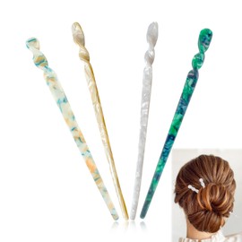 RTRTGS Pack of 4 Acetate Hair Sticks Hair Pins Chopsticks Retro Vintage Style Chinese Hair Pins for Women Girls