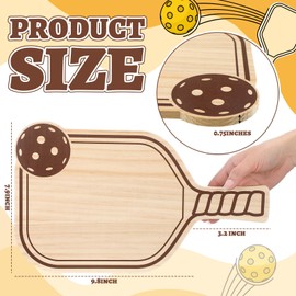 Hushee Charcuterie Board Wood Cutting Board 9.8 x 7.9 x 3.2 inch Paddle Shape Snack Tray with Handle Funny Gift for Women Men Sports Lovers Fans Party Favors Decorations