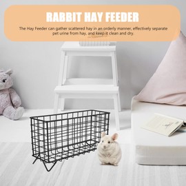 ibasenice Rabbit Hay Feeder, Hanging Feeding Hay Rack Rabbit Guinea Pig Feeder Rack For Blankets Metal Feeder for Cage