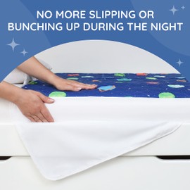 Potty training bed pad with tucks, mattress protector for 100% waterproof protection| Galaxy| Lifesaver for mattress, Excellent for toilet training| Easy to wash & dry| Fits toddler & single size bed