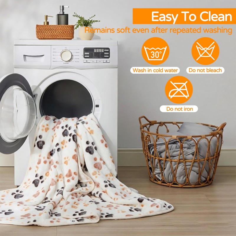 1 Pack 3 Blankets Soft Fluffy Pet Flannel Blanket(Cute Paw,30”×20”)