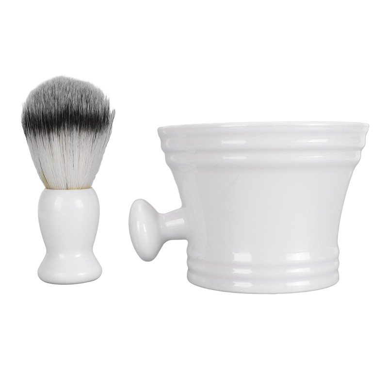 Men Beard Foaming Brush Set Soap Bowl Brush Rack Rich