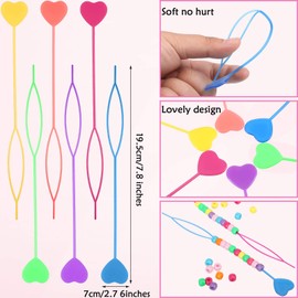6 Pcs Hair Beader Tool for Braids 1000 Pcs Mini Rubber Bands Quick Beader Automatic Hair Braiding Tool Ponytail(Delicate Colors)