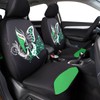 Green Leather & Gaberdine Butterfly Inspiration Car Seat Covers, Universal