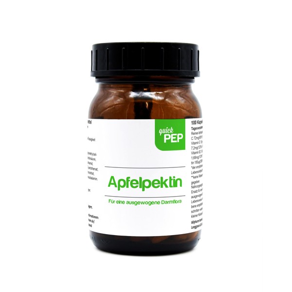 quickPEP Apple Pectin Capsules Pack of 100 with 1600 mg