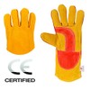 Safety Master Premium Welding Gloves, Yellow Cow-Split Leather With Reinforced