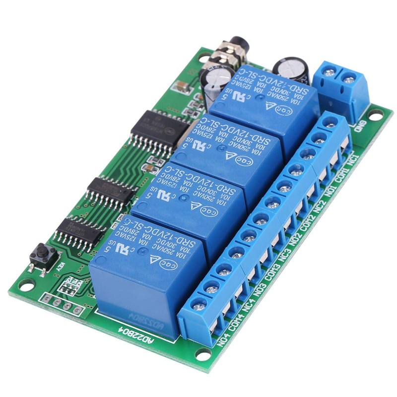 4 Channel Decoder Relay AD22B04 12V DTMF Relay Module (10A/250VAC,