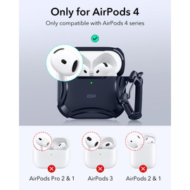 ESR for AirPods 4th Generation Case (HaloLock), Compatible with AirPods Case 4th Generation (2024), Compatible with MagSafe, Powerful Drop Protection, Magnetic Lid, Cyber Series, Blue
