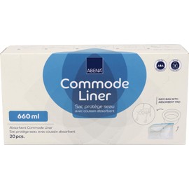 ABENA Commode Liners | Absorbs up to 660ml | Box of 20 | Highly Absorbent pads | Ideal for Commode Chairs and Commode Toilet | Suitable for any commode toilet chair