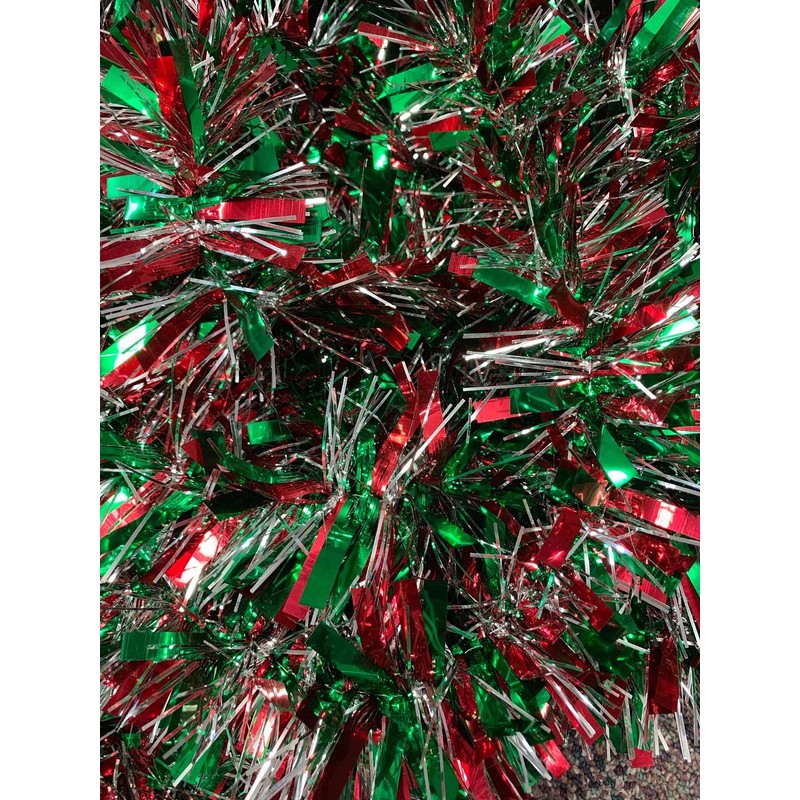 Anderson's Red, Green, and Silver Metallic Tinsel Twist Garland 4