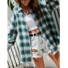 Mingzhu Womens Casual Flannel Plaid Shirts Button Down Long Sleeve