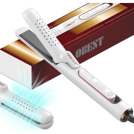 OBEST Smooth Hair Plate, 2-in-1 Negative Lon Roller, with Fan for Quick Cooling and Shaping, 140°-220°