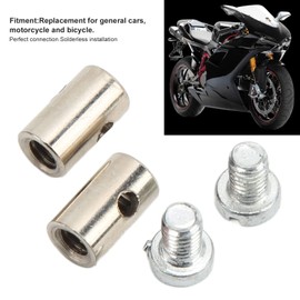 6mm Solderless Cable Nipple, Universal Metal Brake Line Throttle Choke End for Car Motorcycle Bicycle, Easy Connection, 6mm Diameter, Widely Use, Good Performance, Metal Material