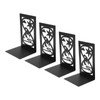 4Pcs Metal Book Ends Orderly Storage Arbitrary Adjustment Smoother Edges