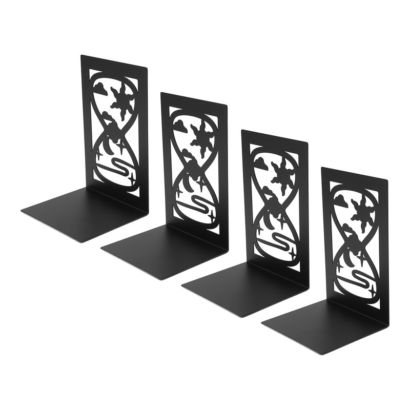 4Pcs Metal Book Ends Orderly Storage Arbitrary Adjustment Smoother Edges