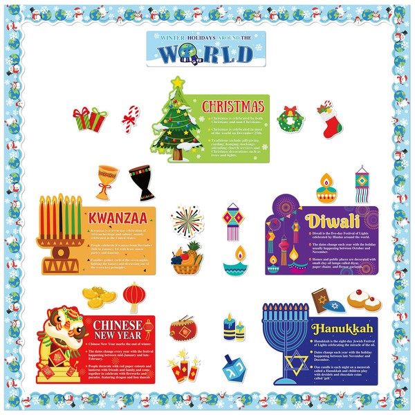 Sayglossy Winter Bulletin Board Set Winter Holidays Around The World