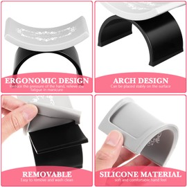 2 Pieces Nail Arm Rest,Manicure Hand Pillow U Shape Cushion Pillow Professional Nail Rest Cushion Table Desk Station Manicure Tool,Black