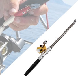 Venta Loca Pluma de Pesca portátil, Pluma fácil de Llevar, caña de Pescar, Pesca en el mar para la Piscina del río de Pesca Salvaje(28 * 11 * 5cm-Negro)