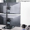 VIVO Dual Monitor Desk Stand with Tempered Glass Base, Free-Standing