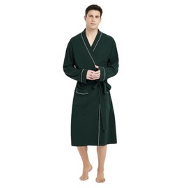 U2SKIIN Terry Cloth Robe for Men, 100% Cotton Highly Absorbent Soft Mens Robe, Dark Green, XX-Large-3X-Large